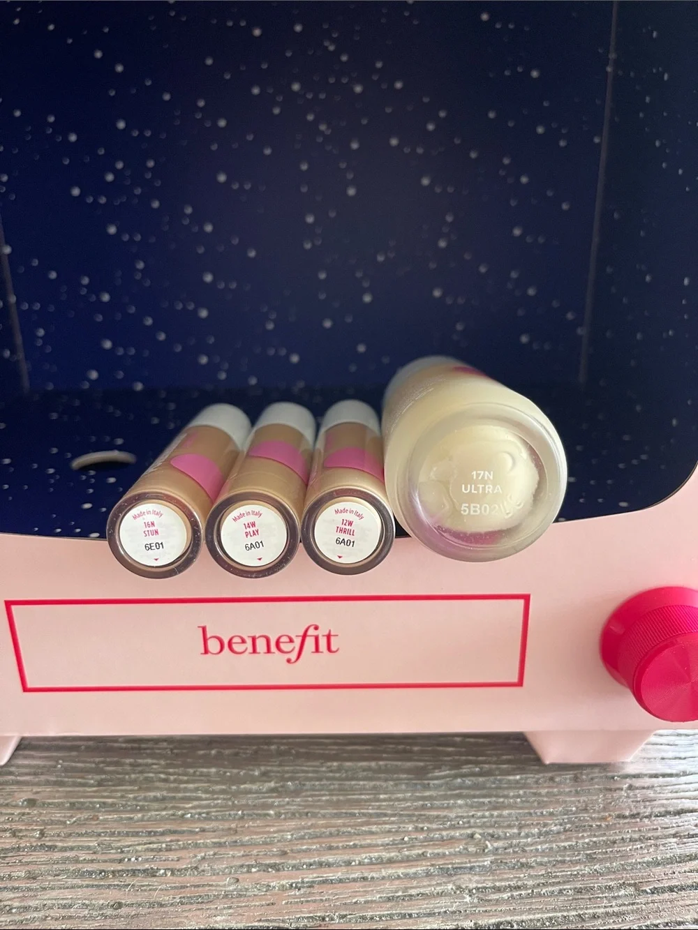 Benefit cosmetics production Pink Retro TV Wall Art with Navy Starry Screen